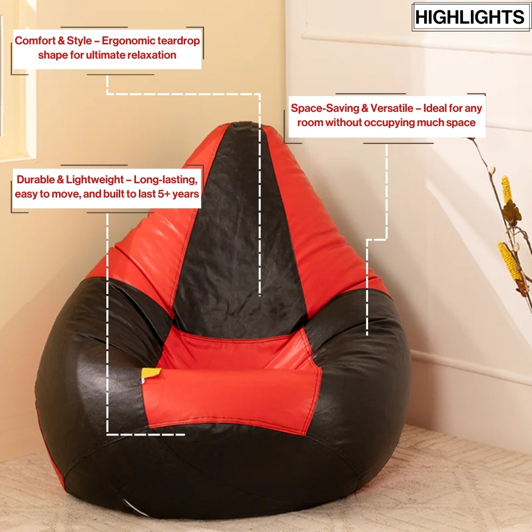 XXXXL teardrop bean bag with bean-Dark Shades