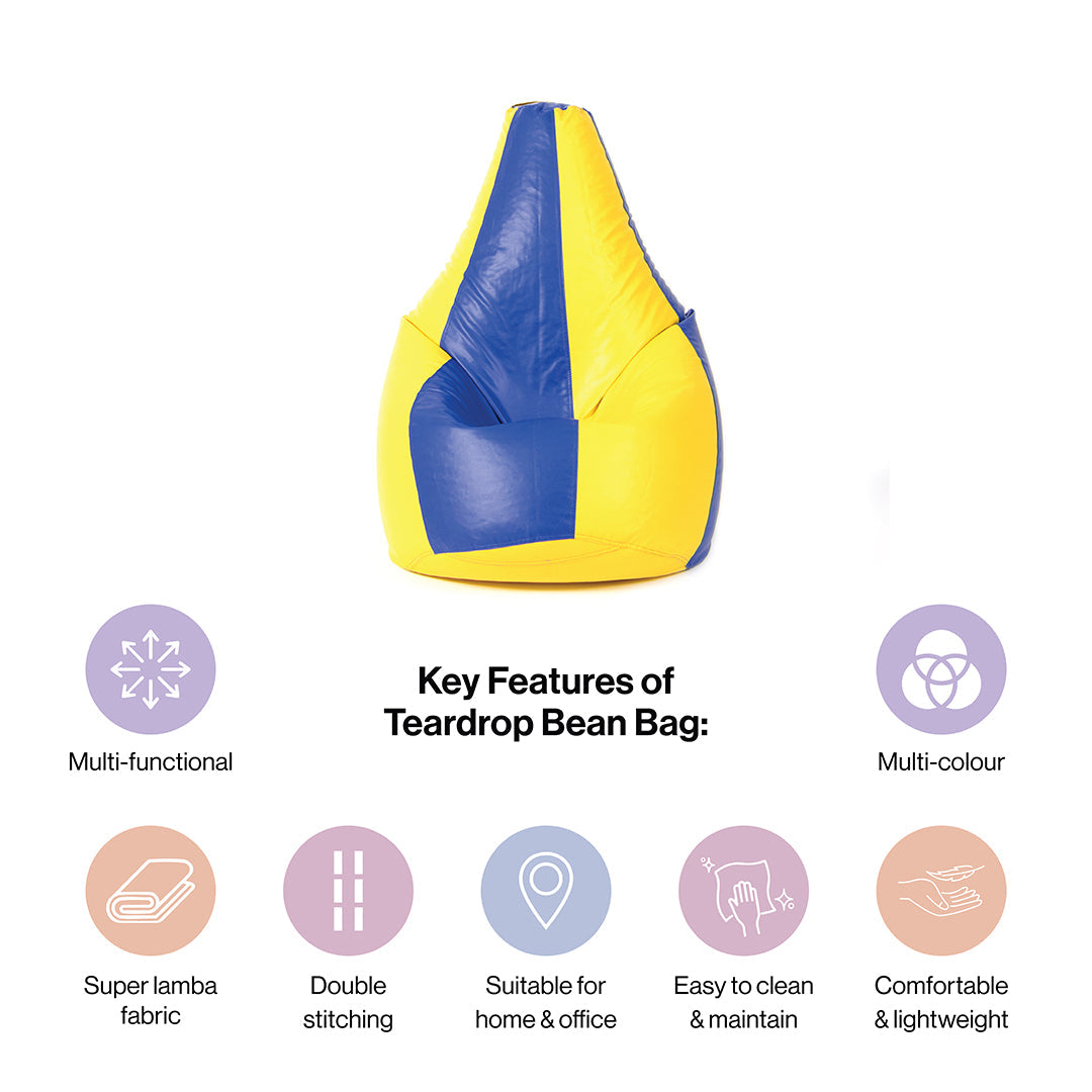 3XL Double-Shaded Teardrop Bean Bag with Beans-Light Shades