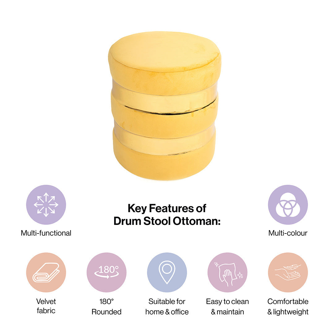 Round Drum Ottoman-Combo of 2