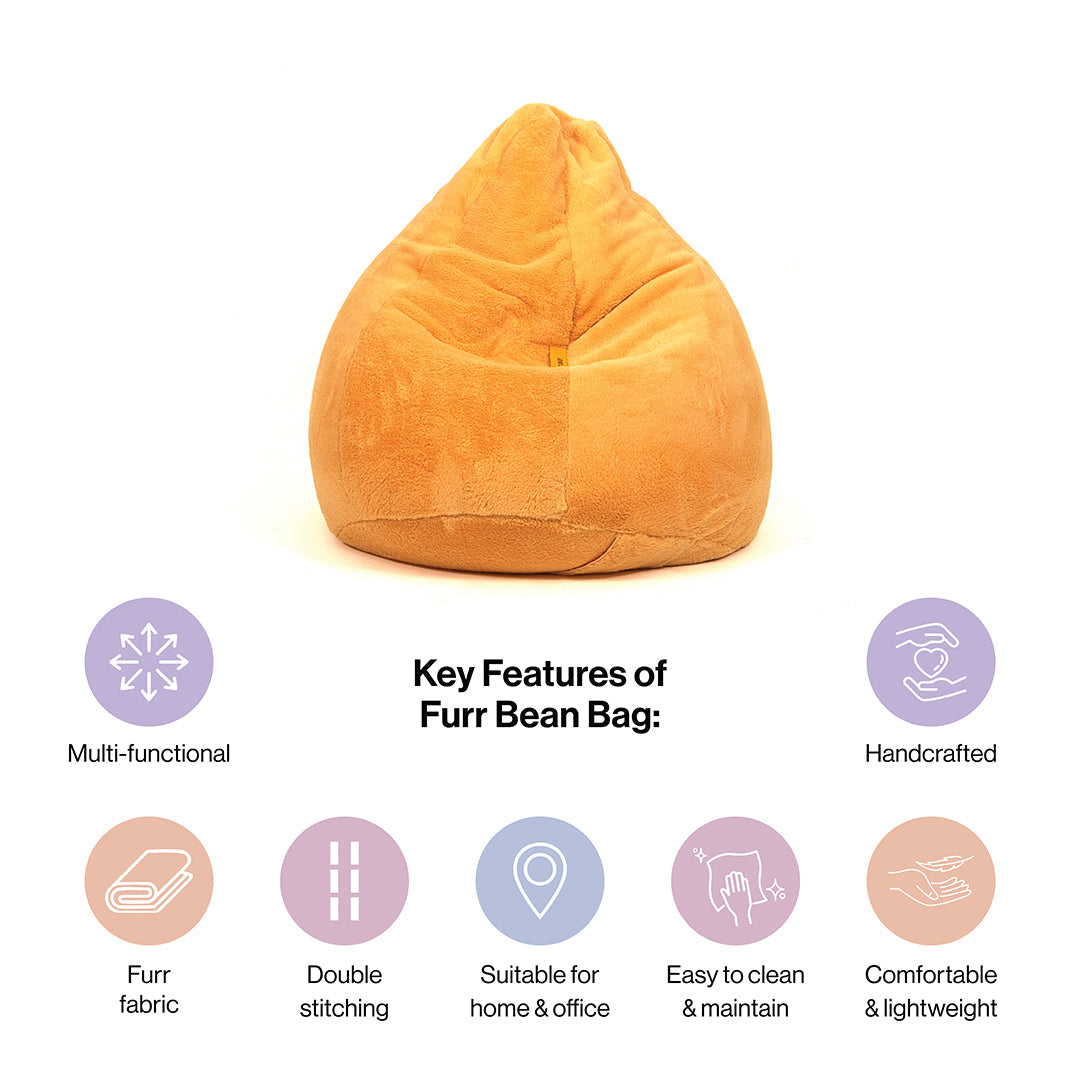 4XL Fur Bean Bag with Beans Filled