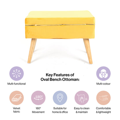 Oval Bench In Marigold - Combo Of 2