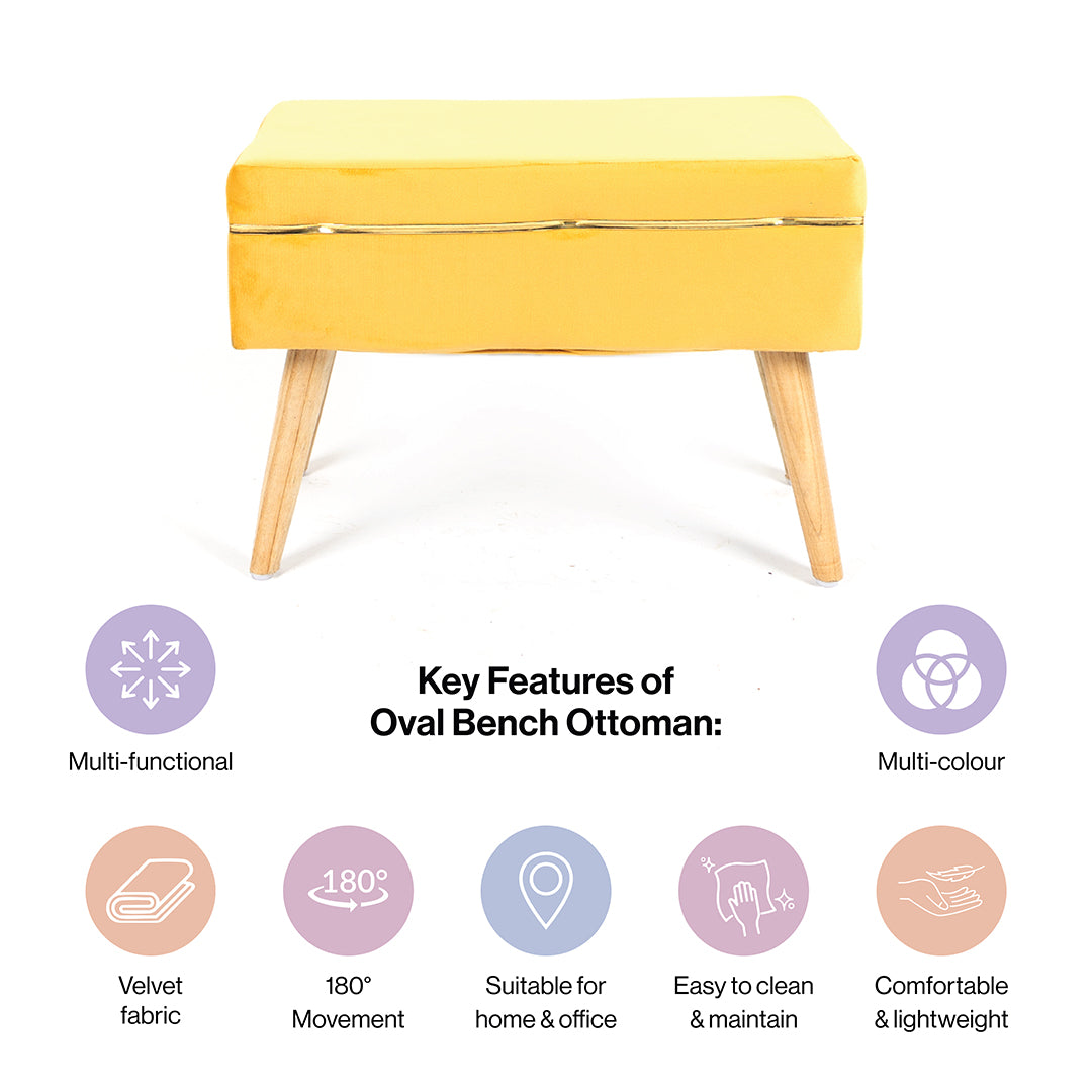 Upholstered Oval Bench Ottoman