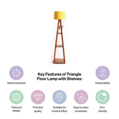 Wooden Floor Lamp With Shelves