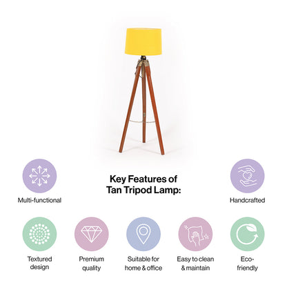 Wooden Crafter Tripod Floor Lamp With Brown Finish