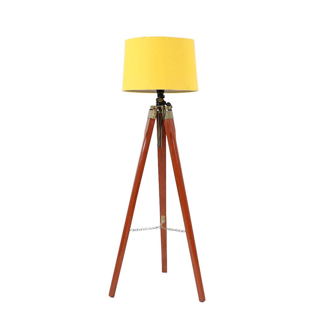 Wooden Crafter Tripod Floor Lamp With Brown Finish