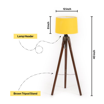 Wooden Crafter Tripod Floor Lamp With Brown Finish