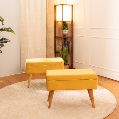 Oval Bench In Marigold - Combo Of 2