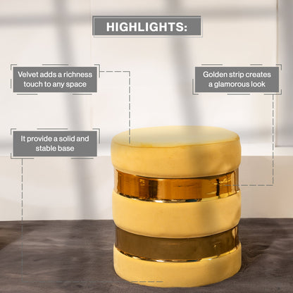 Round Drum Ottoman in Marigold