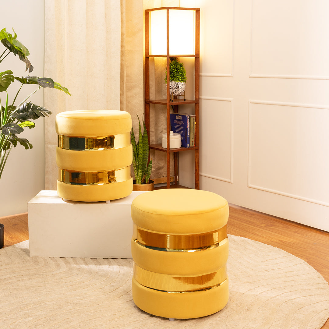 Round Drum Ottoman-Combo of 2