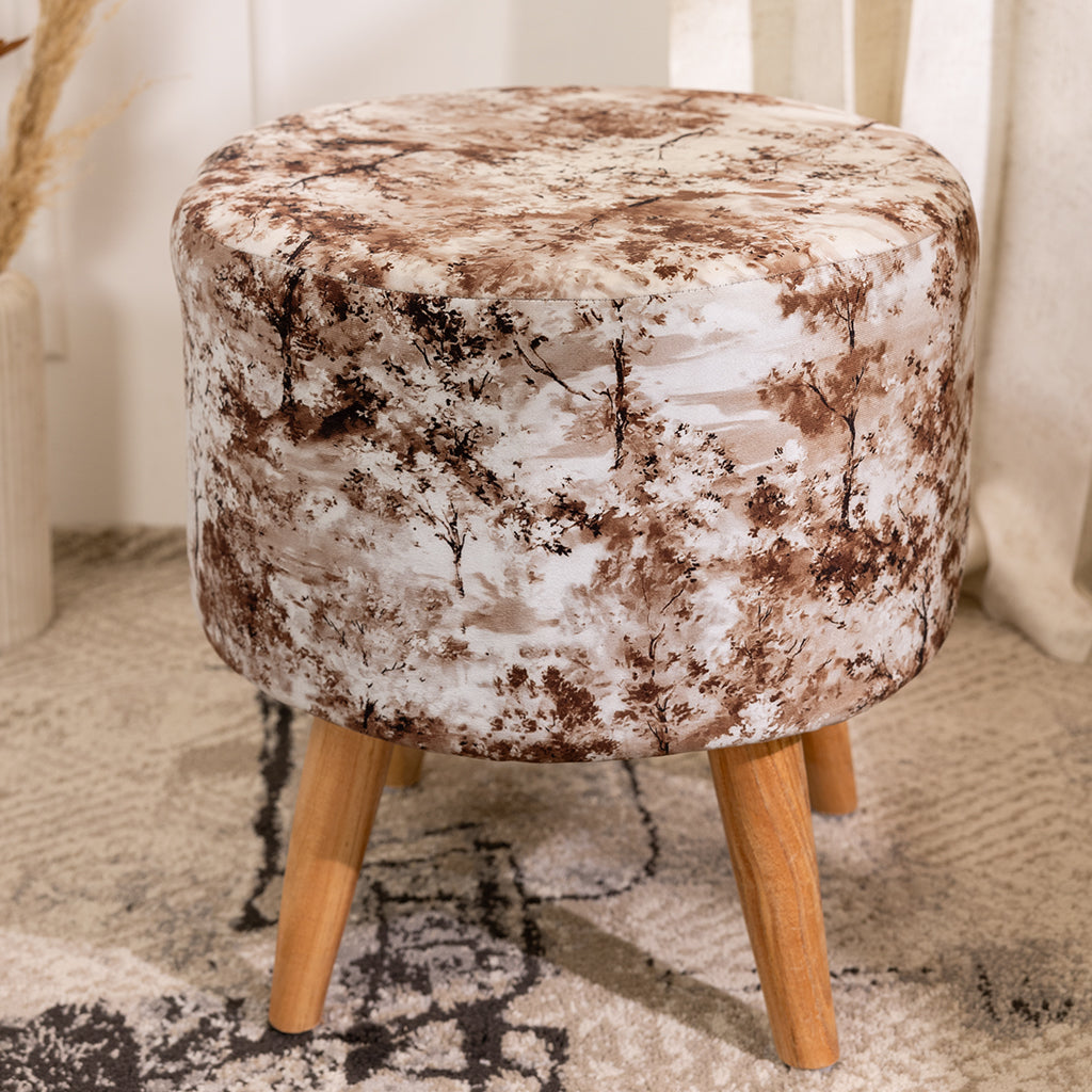 Printed Ottoman Pouffe Stool