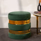 Round Drum Ottoman in Hunter Green