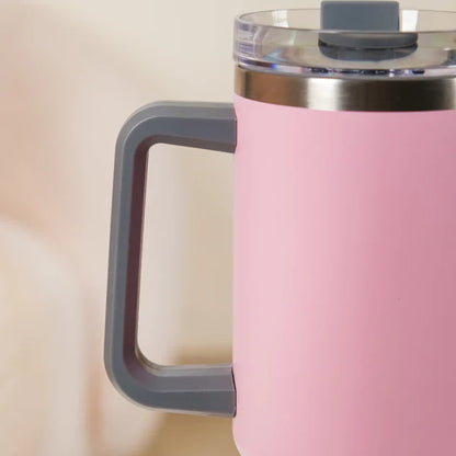 Stainless Steel Insulated Reusable Water Bottle with Lid in Pink