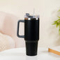 Stainless Steel Insulated Reusable Water Bottle with Lid in Black